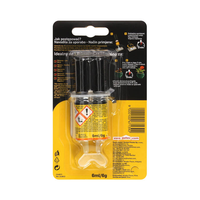 Klej dwuskładnikowy 6g/6ml RepairEpoxy Mini Pattex 1518610 ZE3013 02
