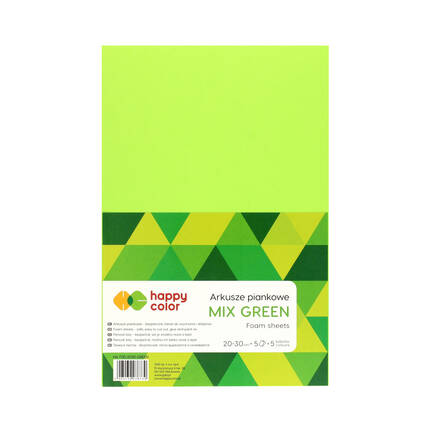 Arkusze piankowe A4/5 5kol Mix Green Happy Color ST7713 01