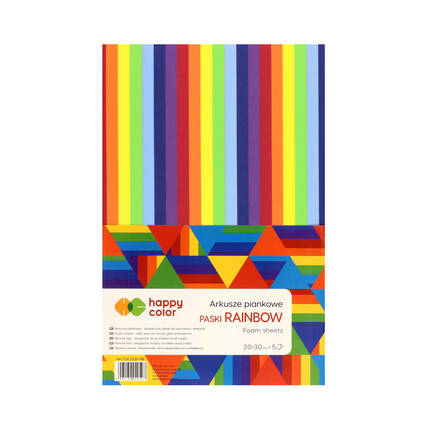 Arkusze piankowe A4/5 paski Rainbow Happy Color ST7826 01