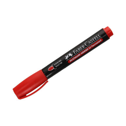 Marker permanentny 2.8mm czerwony okrągły Faber Castell FC157821 FC1071 01