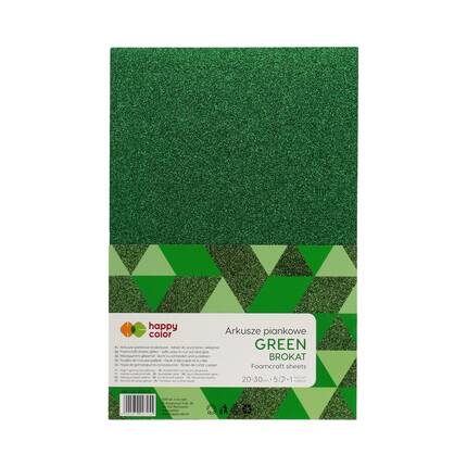 Arkusze piankowe A4/5 zielone brokat Happy Color ST7909 01