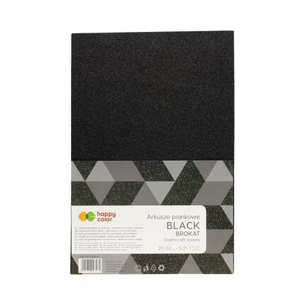 Arkusze piankowe A4/5 czarne brokat Happy Color ST7910 01