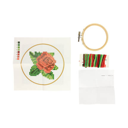 Mini zestaw haft krzyżykowy Róża Kikkerland GG178 AG8113 02