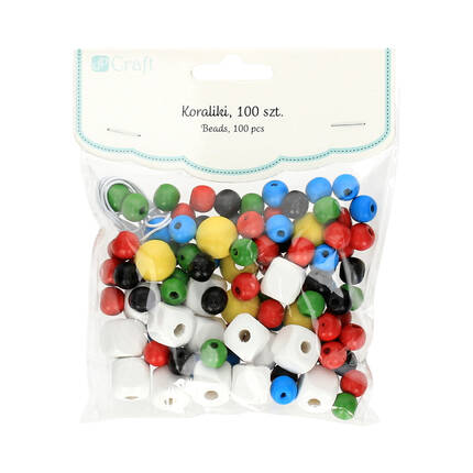 Koraliki drewniane kolorowe Basic (100) DP8935 01