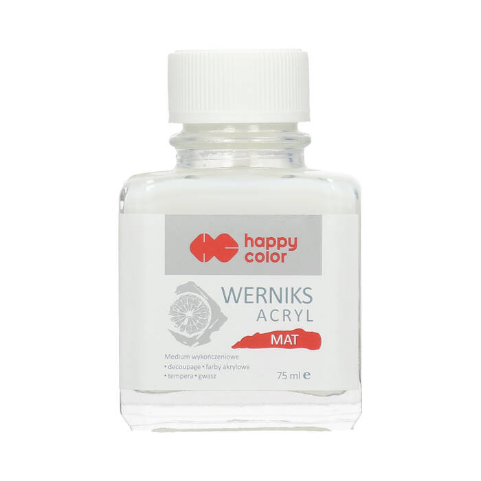 Werniks akrylowy 75ml przezroczysty matt HappyColor ST6803 01