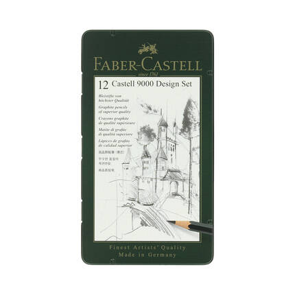 Ołówki do szkicowania - zestaw 12szt. Castell 9000 Design Set Faber Castell FC119064 FC6512 01