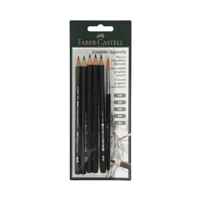 Ołówek akwarelowy - 5szt. + pędzelek Faber Castell 117897 FC6513 01