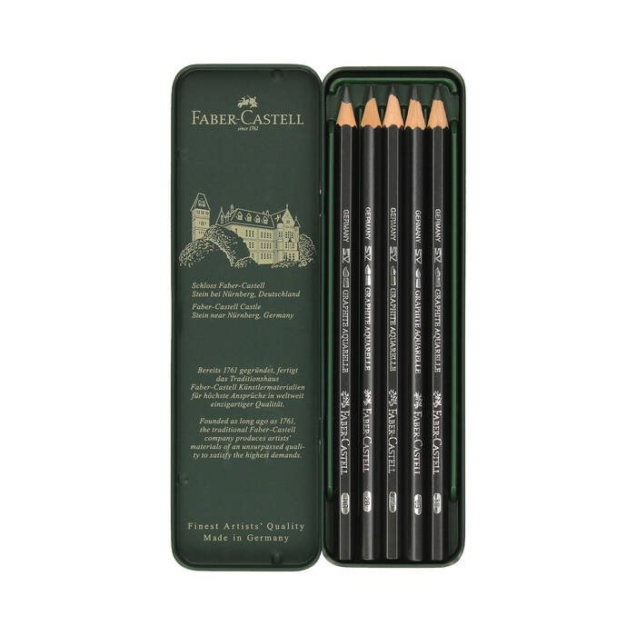 Ołówek akwarelowy Graphite Aquarelle opak. metalowe - 5szt.Faber Castell 117805 FC6514 02