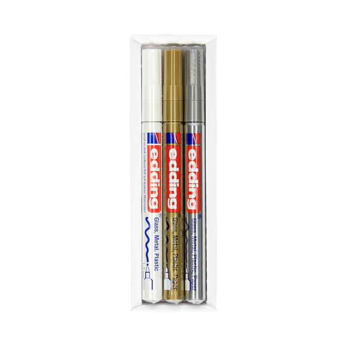 Marker olejowy 1.0-2.0mm 3kol. mix metalik Edding 751 EG5218 02