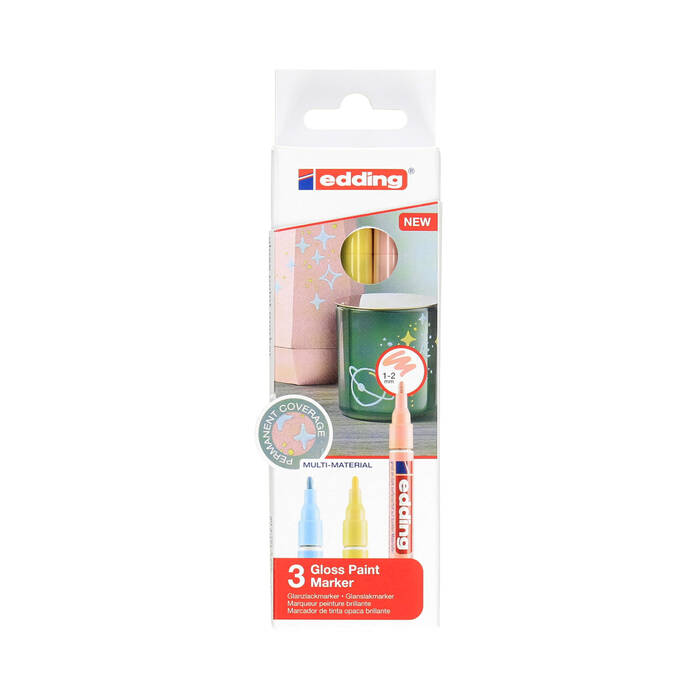 Marker olejowy 1.0-2.0mm 3kol. mix pastel Edding 751 EG5243 01