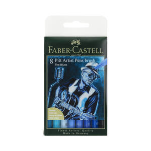 Pisak artystyczny B Pitt Artist Pens The Blues - 8szt. Faber Castell 167173FC FC6540 01