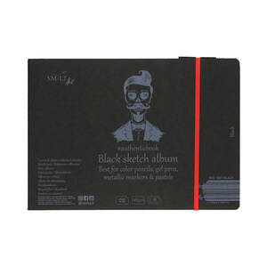 Szkicownik 245x176/18ark z gumką SMLTArt Authentic Black 165g LP1216 01