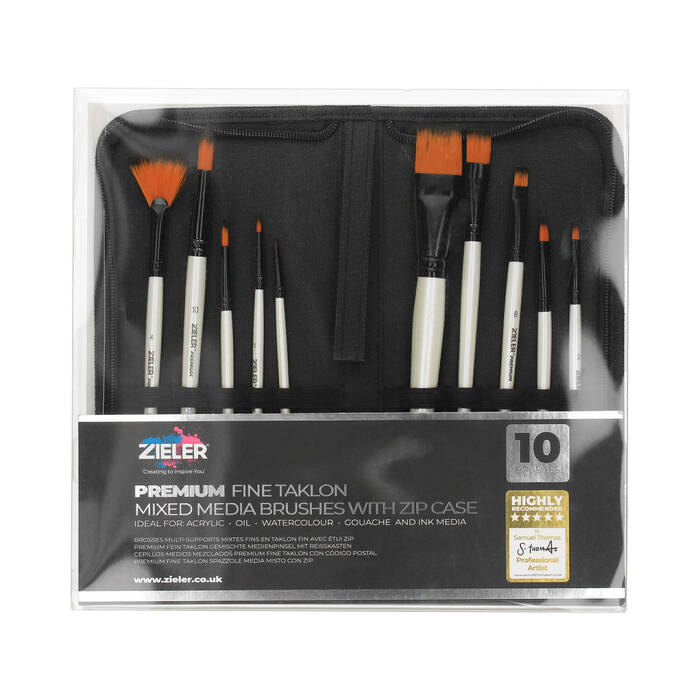 Komplet pędzli - 10szt. Premium Brush Zieler etui LP1221 01