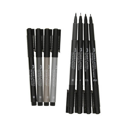 Pisak artystyczny B Pitt Artist Pens Black & Grey - 8 szt. Faber Castell 167171FC FC6539 02