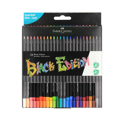 Kredki ołówkowe 24kol trójkątne Black Edition Faber-Castell FC116424 FC6545 01