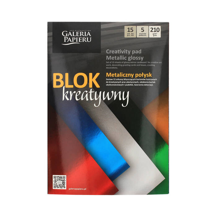 Blok kreatywny A4/15 210g metaliczny połysk lustrzany AG4277 01