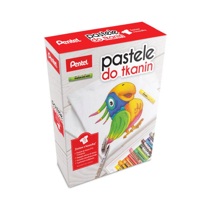 Zestaw pastele do tkanin + długopis + koszulka dziecięca PN6320 01