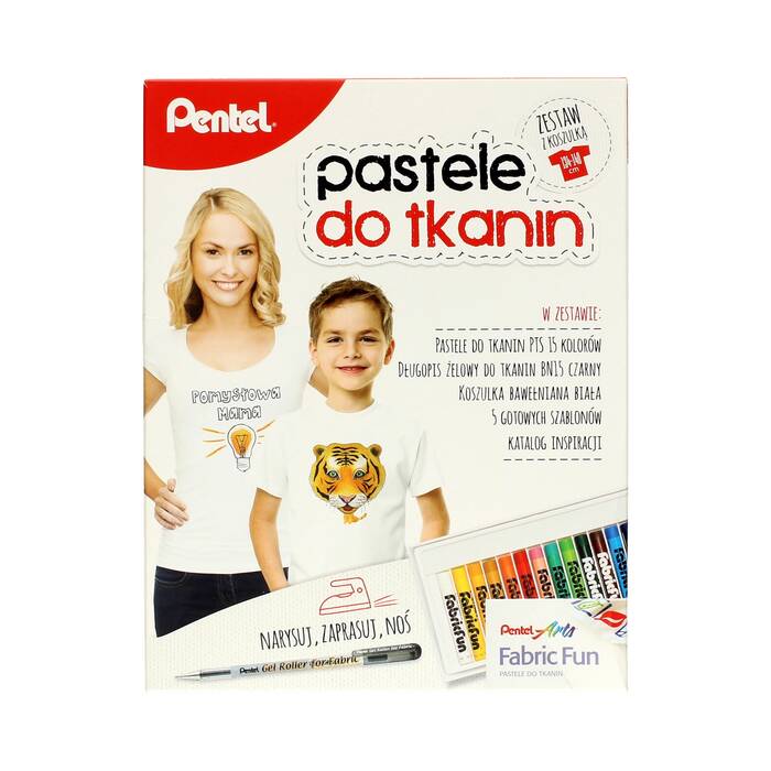 Zestaw pastele do tkanin + długopis + koszulka dziecięca PN6320 04