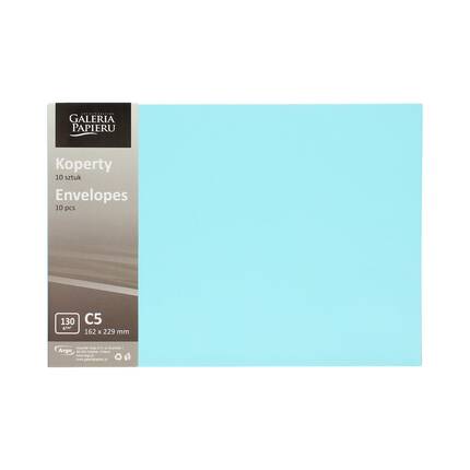 Koperty C5 gładkie niebieskie satynowe 130g (10) AG4246 02