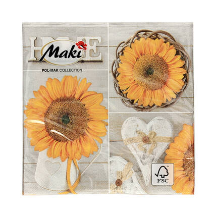 Serwetki 33x33 3w Sunflowers Collage 045301 (20) VS5978 01