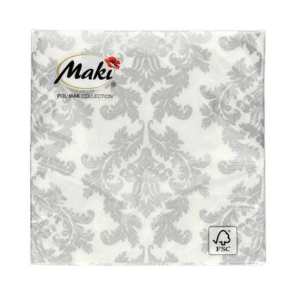 Serwetki 33x33 3w White&Silver Wallpaper 001807 (20) VS5993 01