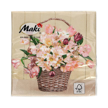 Serwetki 33x33 3w Pastel Flower Baskets 007301 (20) VS6000 01