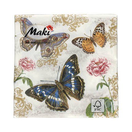 Serwetki 33x33 3w Butterflies On Retro 052801 (20) VS5965 01