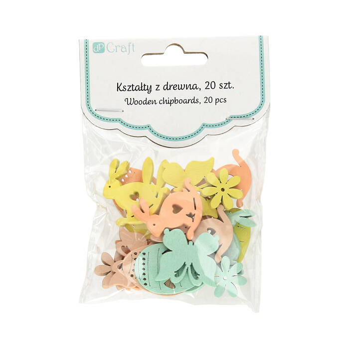 Drewniane kształty do ozdabiania Wielkanoc pastel (20) DP8958 01