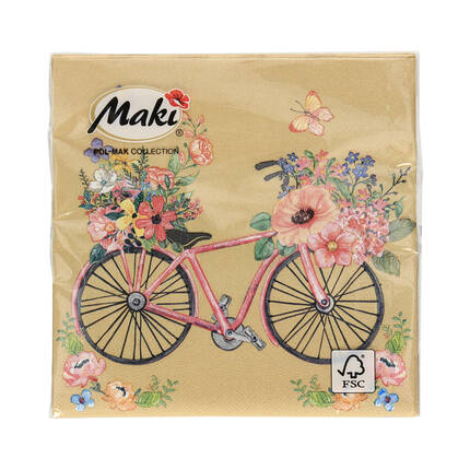 Serwetki 33x33 3w Bicycle Full Of Flowers 054201 (20) VS5963 01