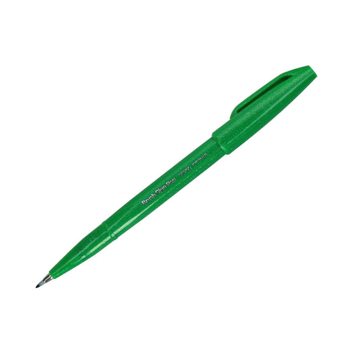 Pisak pędzelkowy zielony Brush Sign Pen Pentel SES15 PN1595 02