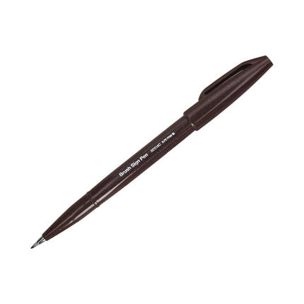 Pisak pędzelkowy ciemny brąz Brush Sign Pen Pentel SES15 PN1601 02