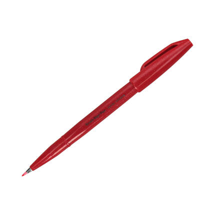 Pisak pędzelkowy czerwony Brush Sign Pen Pentel SES15 PN1591 02