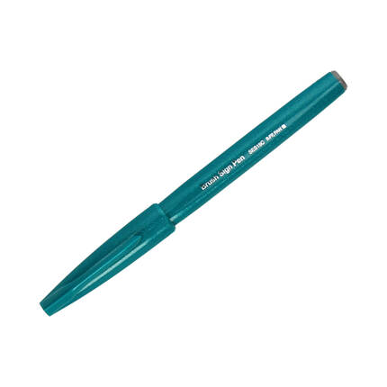 Pisak pędzelkowy turkusowy Brush Sign Pen Pentel SES15 PN1597 01