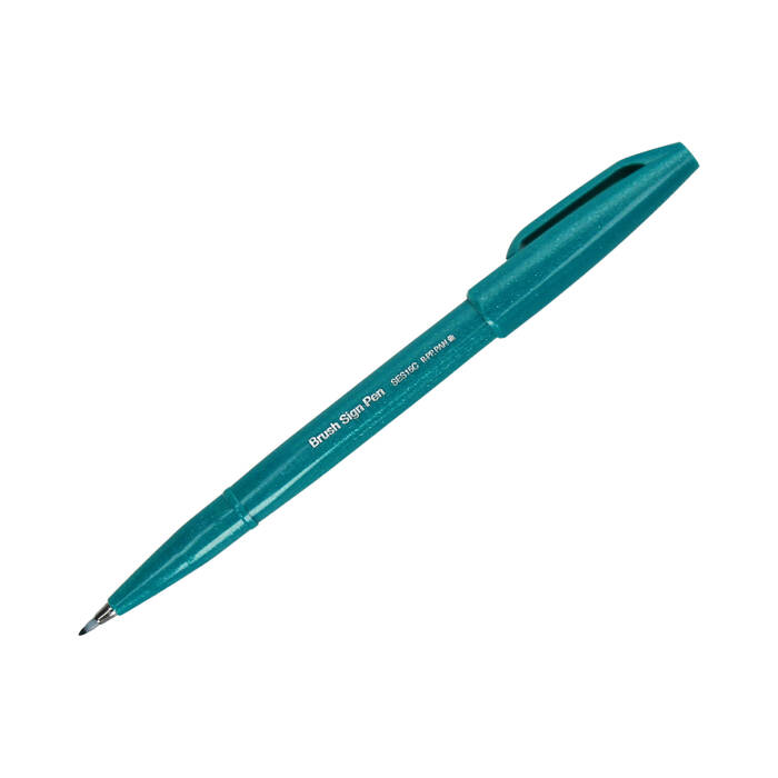 Pisak pędzelkowy turkusowy Brush Sign Pen Pentel SES15 PN1597 02