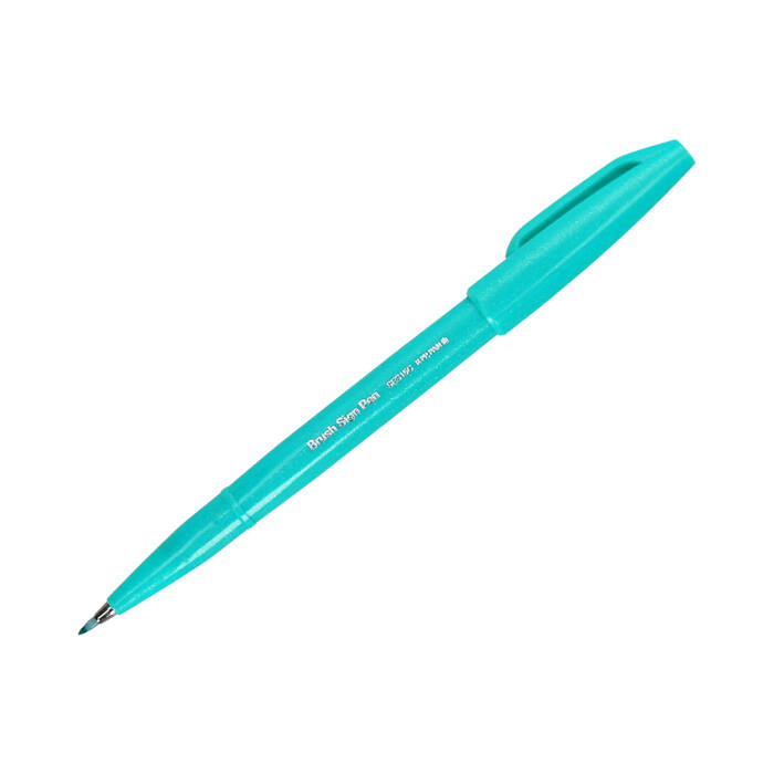 Pisak pędzelkowy szmaragdowy Brush Sign Pen Pentel SES15 PN1598 02