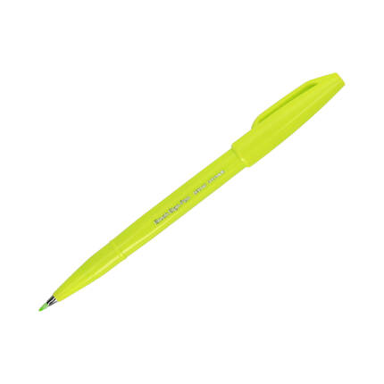 Pisak pędzelkowy limonkowy Brush Sign Pen Pentel SES15 PN1606 02