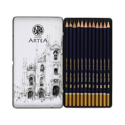Ołówki do szkicowania - zestaw 12szt. Artea Astra 206120013 AZ0124 02