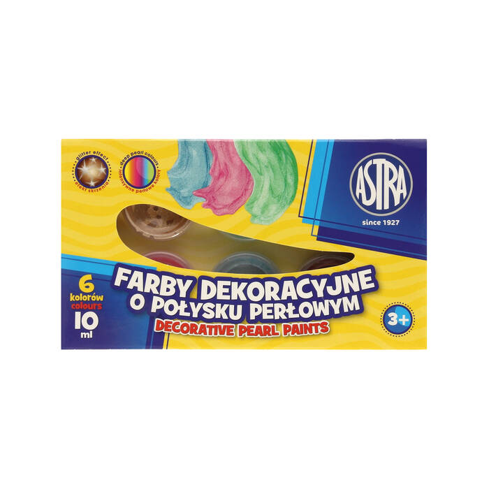 Farby dekoracyjne 6kol 10ml perlowe AZ6143 01