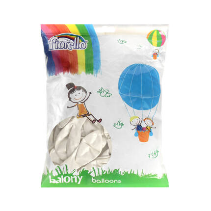 Balon 10 metaliczny biały (100) Fiorello KA6405 01