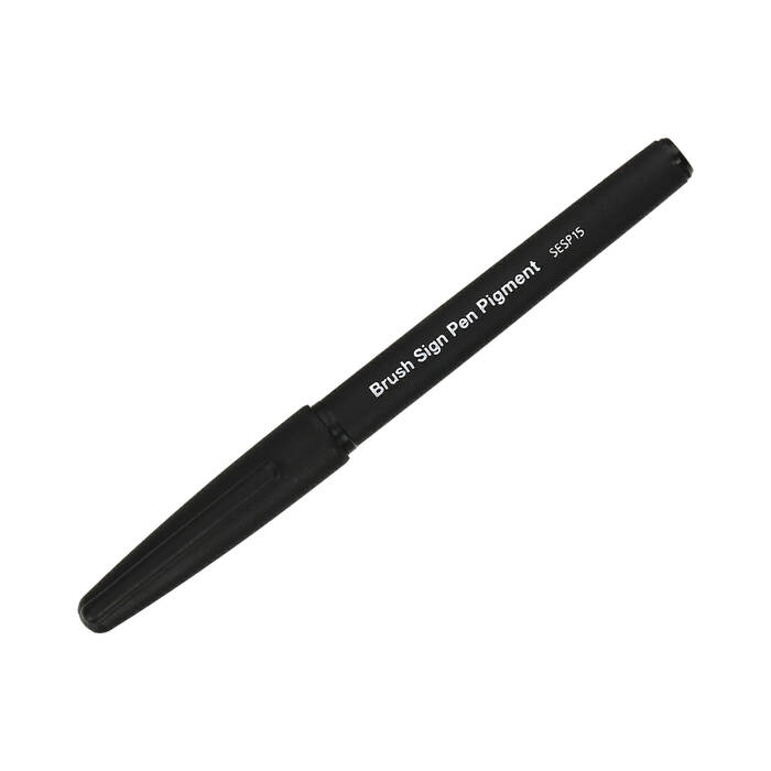 Pisak pędzelkowy pigmentowy czarny Brush Sign Pen Pentel SESP15 PN1632 01