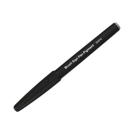 Pisak pędzelkowy pigmentowy szary Brush Sign Pen Pentel SESP15 PN1633 01