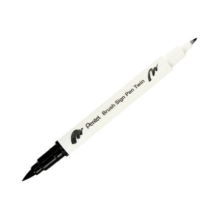 Pisak pędzelkowy dwustronny czarny Brush Sign Pen Pentel SESW30 PN1635 02