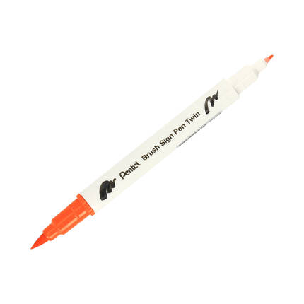 Pisak pędzelkowy dwustronny pomarańczowy Brush Sign Pen Pentel SESW30 PN1640 02