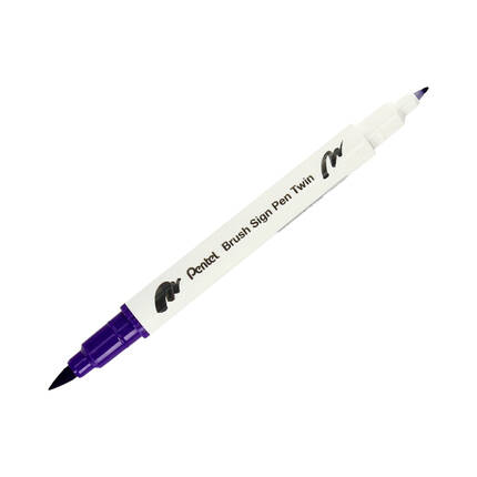 Pisak pędzelkowy dwustronny fioletowy Brush Sign Pen Pentel SESW30 PN1641 02