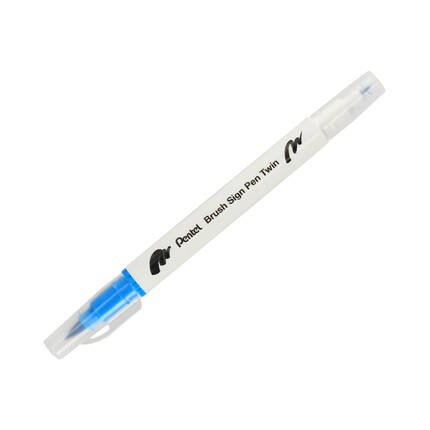 Pisak pędzelkowy dwustronny błękitny Brush Sign Pen Pentel SESW30 PN1643 01