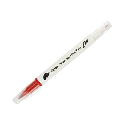 Pisak pędzelkowy dwustronny czerwony Brush Sign Pen Pentel SESW30 PN1636 01
