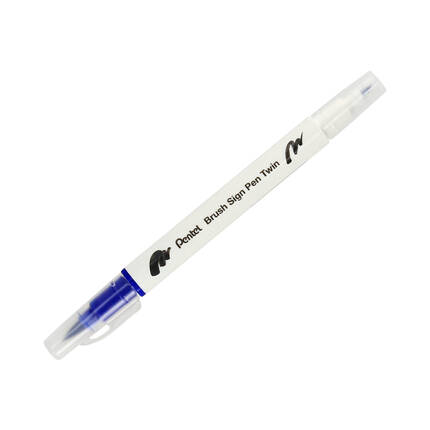Pisak pędzelkowy dwustronny niebieski Brush Sign Pen Pentel SESW30 PN1637 01