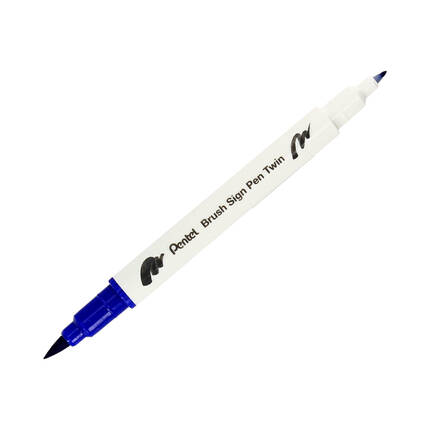 Pisak pędzelkowy dwustronny niebieski Brush Sign Pen Pentel SESW30 PN1637 02