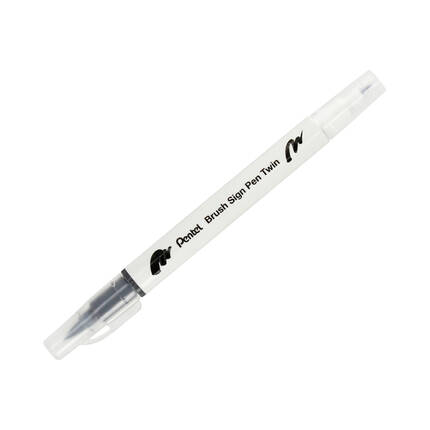 Pisak pędzelkowy dwustronny jasno szary Brush Sign Pen Pentel SESW30 PN1645 01
