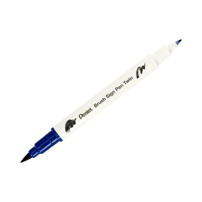 Pisak dwustronny stalowo-niebieski Brush Sign Pentel SESW30 PN1650 02